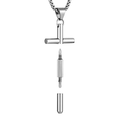 Stainless Steel Steampunk Cross Necklace for Men