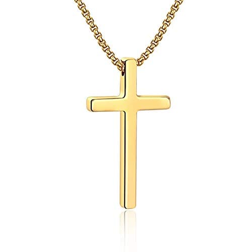 Stainless Steel Cross Necklace for Men and Boys