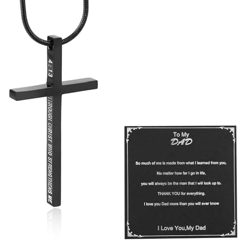 Philippians 4:13 Cross Necklace for Strength