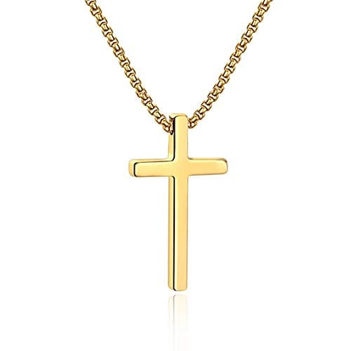 Stainless Steel Cross Necklace for Men and Boys
