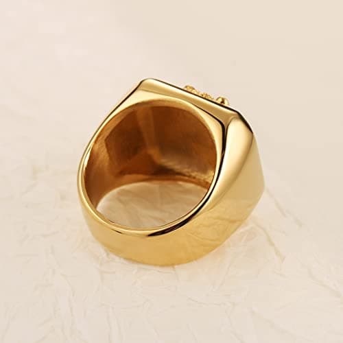 HZMAN Gold Lion Head Ring