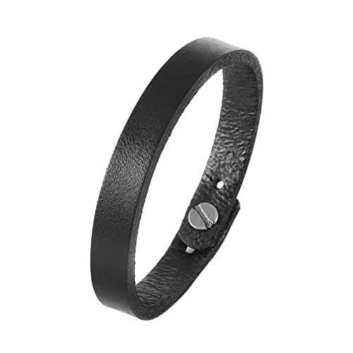 Adjustable Leather Cuff Bracelet: Steampunk Style Wristband