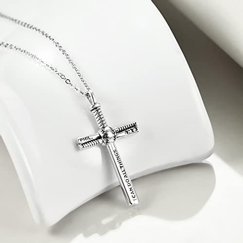 Baseball Cross Necklace for Women