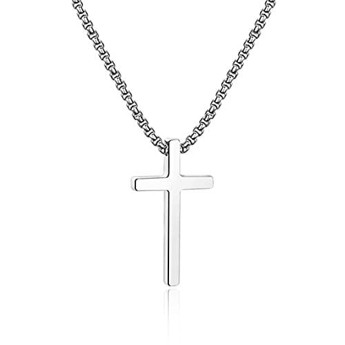 Stainless Steel Cross Necklace for Men and Boys