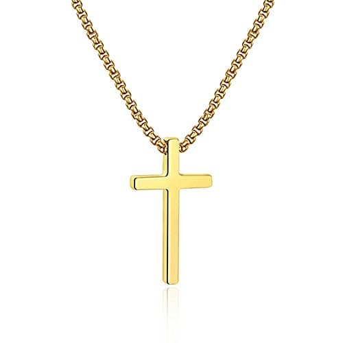 Stainless Steel Cross Necklace for Men and Boys
