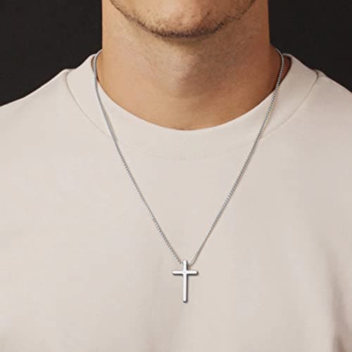 Stainless Steel Cross Necklace for Men and Boys