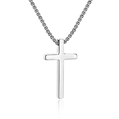 Stainless Steel Cross Necklace for Men and Boys