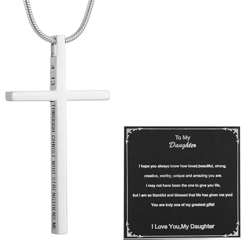 Philippians 4:13 Cross Necklace for Strength