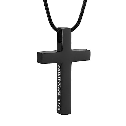 Philippians 4:13 Cross Necklace for Strength
