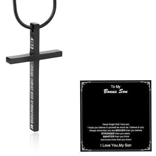 Philippians 4:13 Cross Necklace for Strength