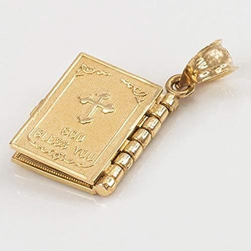 Christian Miniature Bible Pendant Necklace with 23.6-inch Chain