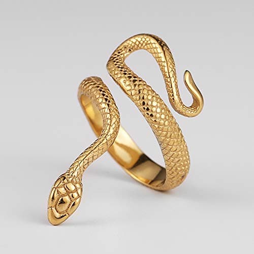 HZMAN Snake Ring Gothic Jewelry Stainless Steel Personality Ring