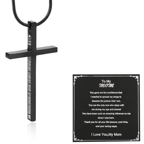 Philippians 4:13 Cross Necklace for Strength