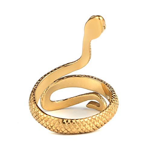 HZMAN Snake Ring Gothic Jewelry Stainless Steel Personality Ring