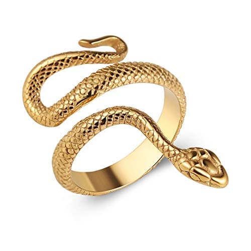 HZMAN Snake Ring Gothic Jewelry Stainless Steel Personality Ring