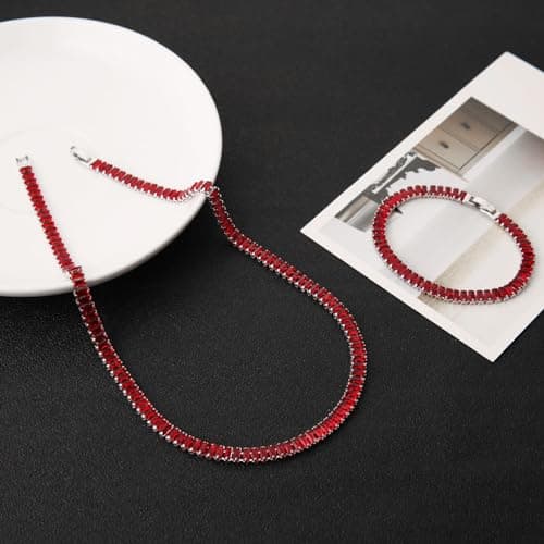 Crystal Necklace Bracelet Jewelry Set for Women Girl