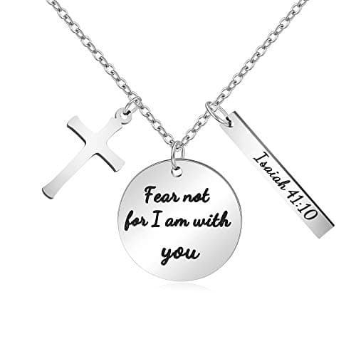 Christian Bible Verse Cross Pendant Necklace for Women - Faith Prayer Charm Jewelry for Birthday and Christmas
