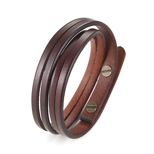 Handmade Leather Cuff Bracelet - Steampunk Style Wristband