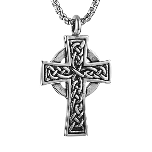 Stainless Steel Celtic Cross Necklace for Men and Women