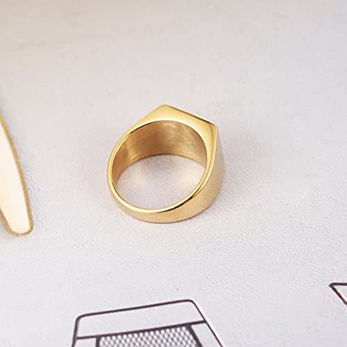 Stainless Steel Square Signet Ring - Men and Women