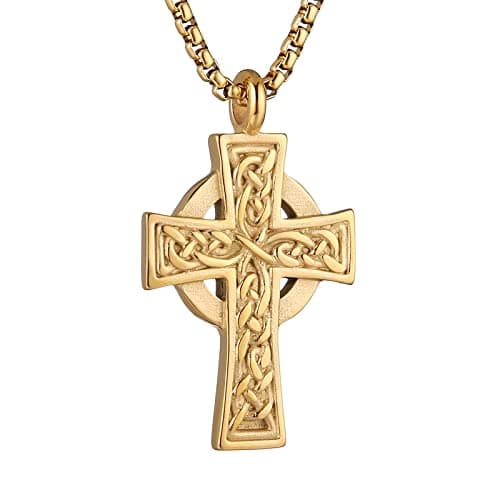 Stainless Steel Celtic Cross Necklace for Men and Women
