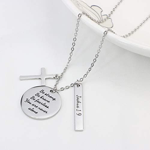 Christian Bible Verse Cross Pendant Necklace for Women - Faith Prayer Charm Jewelry for Birthday and Christmas