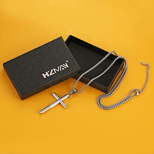 Stainless Steel Steampunk Cross Necklace for Men