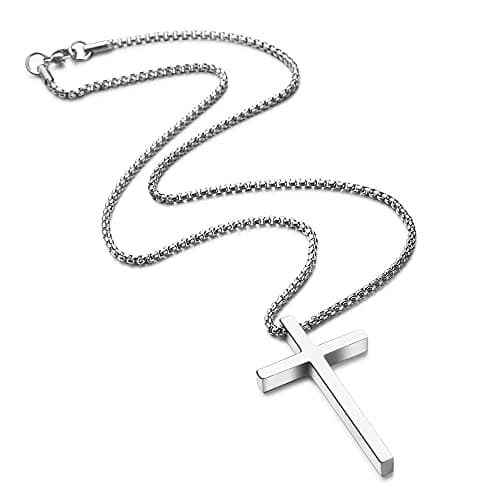 Stainless Steel Cross Necklace for Men and Boys