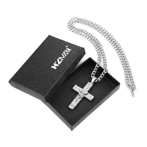 Stainless Steel Crucifix Cross Necklace for Men and Boys