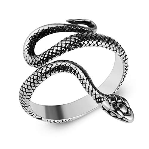 HZMAN Snake Ring Gothic Jewelry Stainless Steel Personality Ring