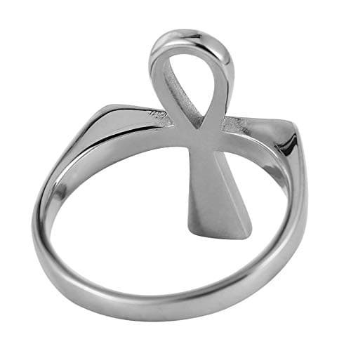 Stainless Steel Ankh Cross Ring for Men Women