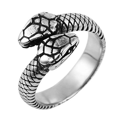 HZMAN Snake Ring Gothic Jewelry Stainless Steel Personality Ring