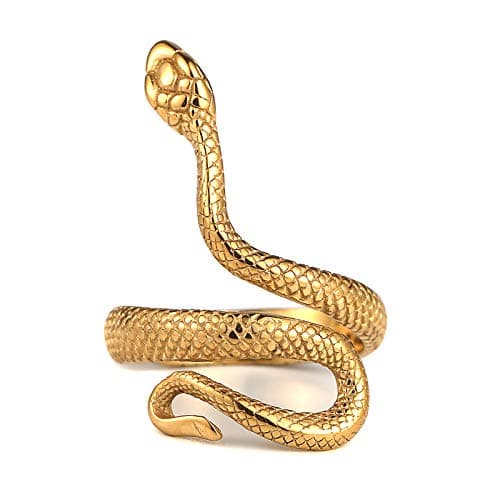 HZMAN Snake Ring Gothic Jewelry Stainless Steel Personality Ring