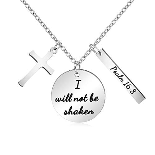 Christian Bible Verse Cross Pendant Necklace for Women - Faith Prayer Charm Jewelry for Birthday and Christmas