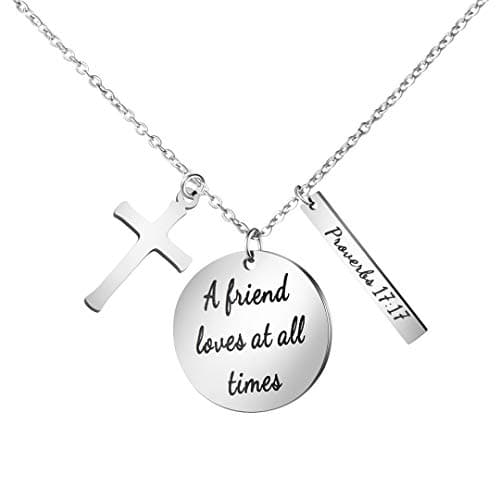 Christian Bible Verse Cross Pendant Necklace for Women - Faith Prayer Charm Jewelry for Birthday and Christmas