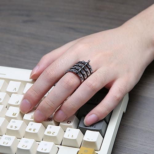 Gothic Punk Spine Skeleton Steel Ring for Biker Men and Women - HZMAN