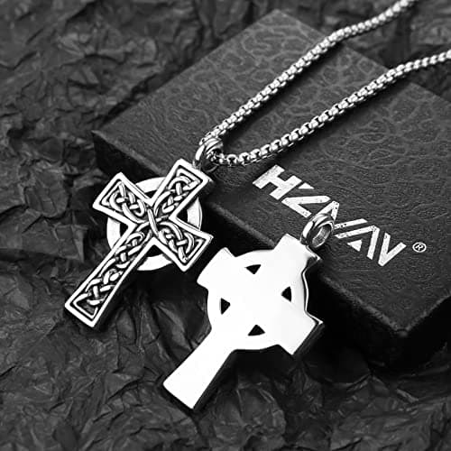 Stainless Steel Celtic Cross Necklace for Men and Women