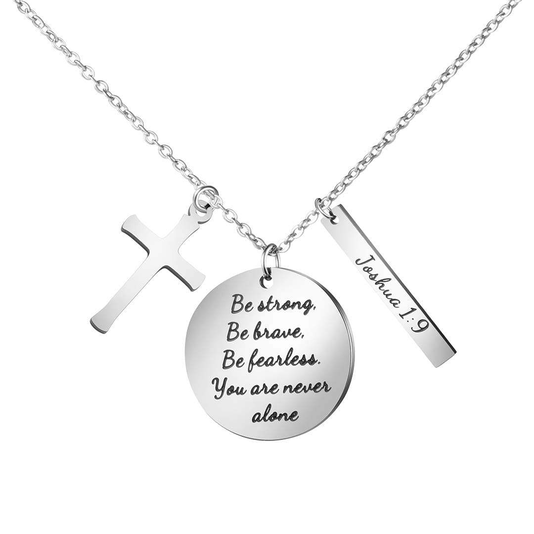 Christian Bible Verse Cross Pendant Necklace for Women - Faith Prayer Charm Jewelry for Birthday and Christmas