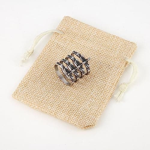 Gothic Punk Spine Skeleton Steel Ring for Biker Men and Women - HZMAN