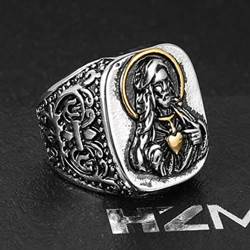 Vintage Jesus Blessing Christian Stainless Steel Rings
