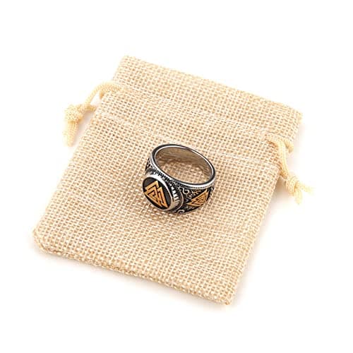 HZMAN Norse Viking Valknut Ring for Men Women Stainless SteelVintage Odin Symbol Warrior Amulet Ring Protection Jewelry Gift