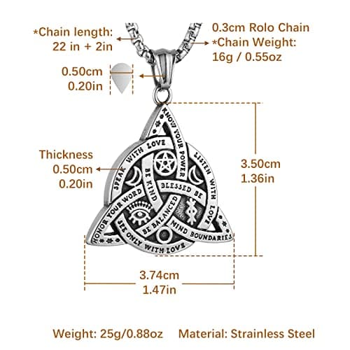 Triple Goddess Triple Knot Necklace