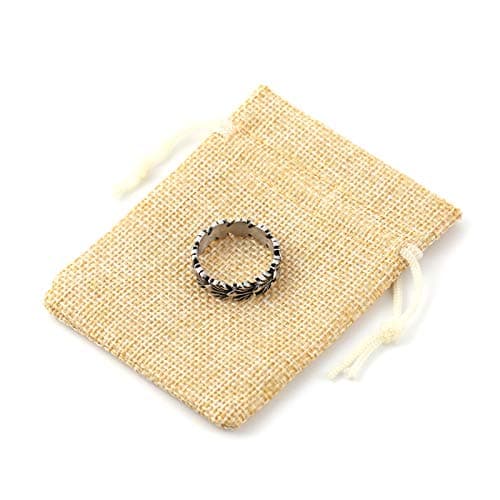 HZMAN Vintage Olive Branch Ring Stainless Steel for Men and Women Size 7-12