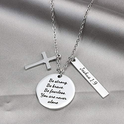 Christian Bible Verse Cross Pendant Necklace for Women - Faith Prayer Charm Jewelry for Birthday and Christmas
