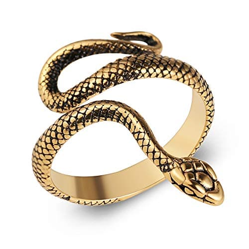 HZMAN Snake Ring Gothic Jewelry Stainless Steel Personality Ring