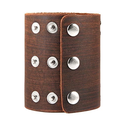 Handmade Leather Bracelet with Adjustable Buckle