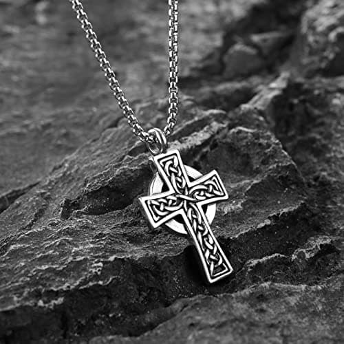 Stainless Steel Celtic Cross Necklace for Men and Women