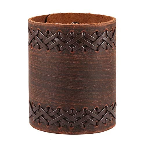 Handmade Leather Bracelet with Adjustable Buckle