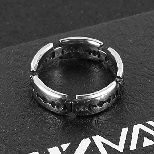 HZMAN Men's Gothic Stainless Steel Double Edge Blades Ring