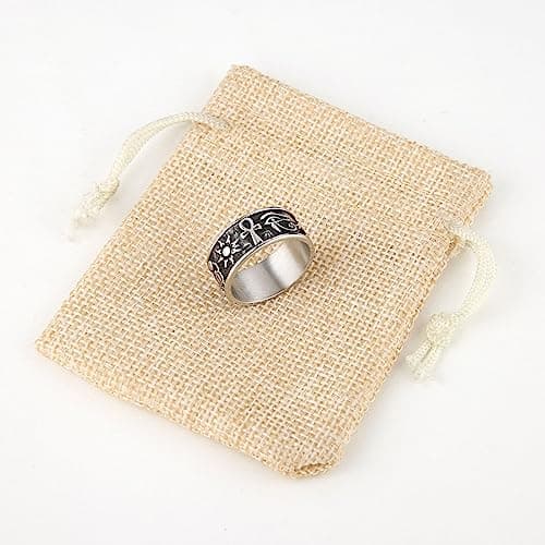 Ancient Egyptian Ankh Cross Eye of Horus Ra Symbol Rings for Men and Women